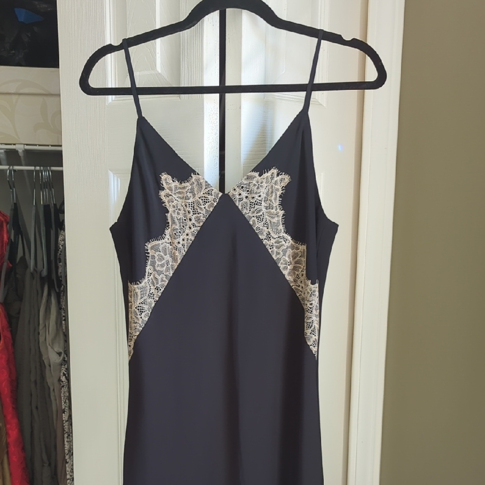 Abercrombie & Fitch Elegant Black Lace Trim Dress
